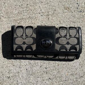 Coach Black and Gray Signature Wallet
